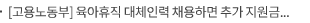 [고용노동부] 육아휴직 대체인력 채용하면 추가 지원금 받아