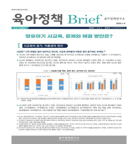 [102호] 영유아기 사교육, 문제와 해결 방안은? 관련 이미지